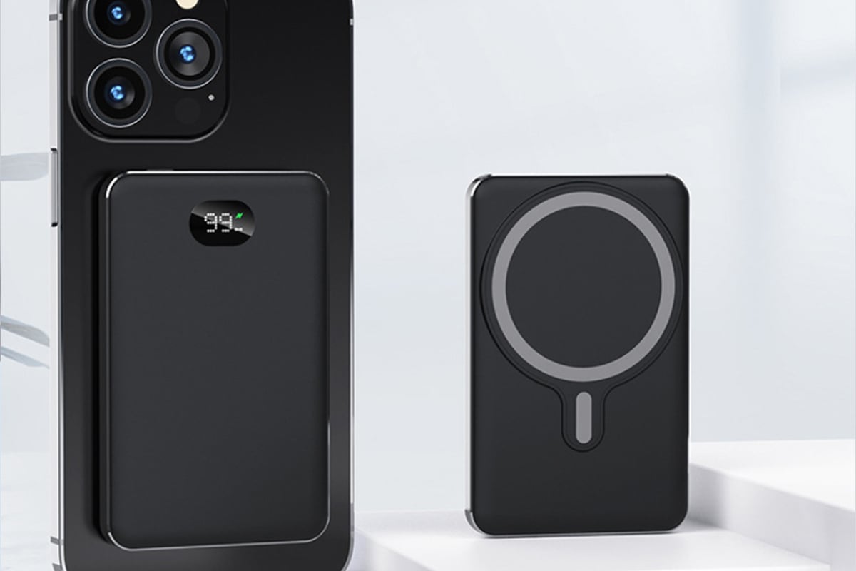 two wireless chargers with iPhone