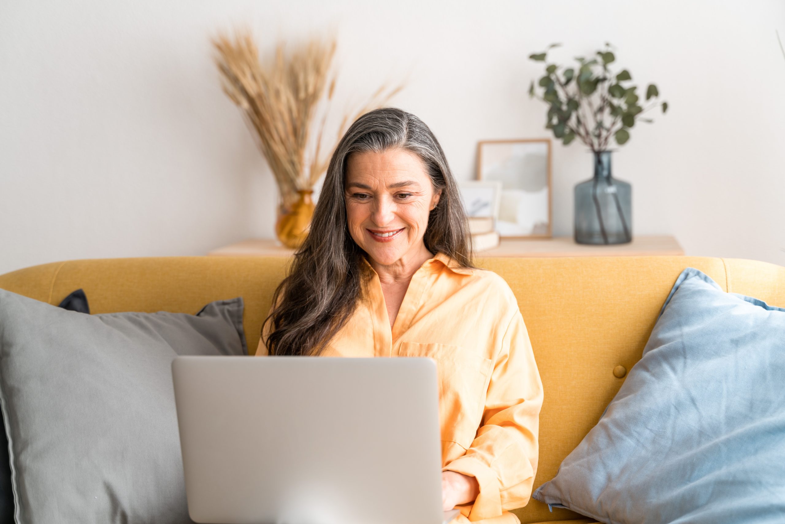 woman using a laptop