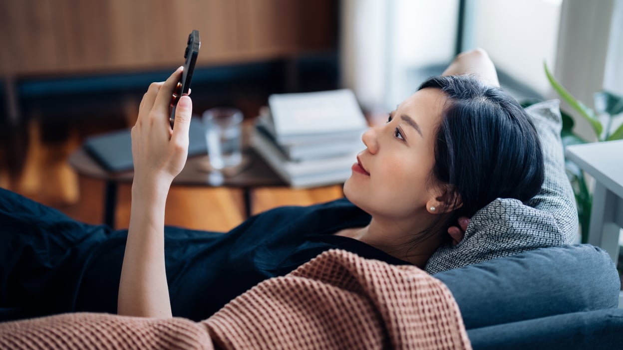 Girl looking at phone