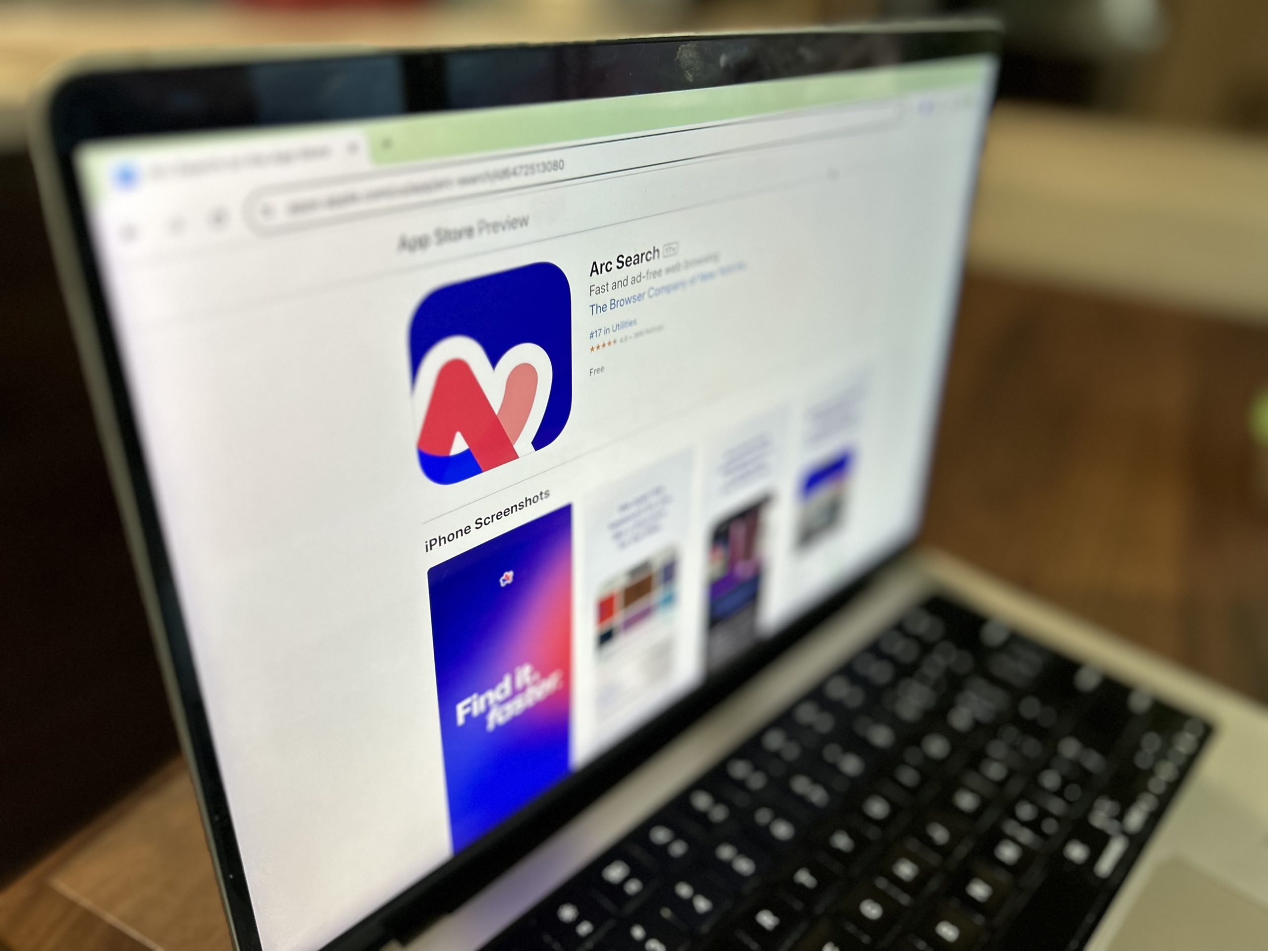iTunes preview page for Arc Search