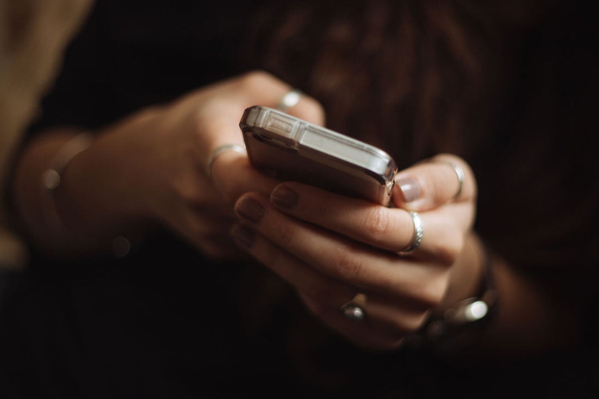 person using a smartphone