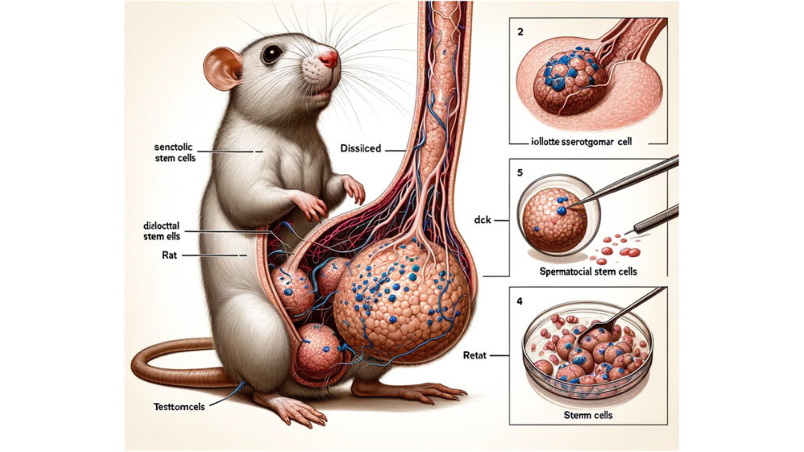 An AI-generated anatomically incorrect diagram of a rat penis.