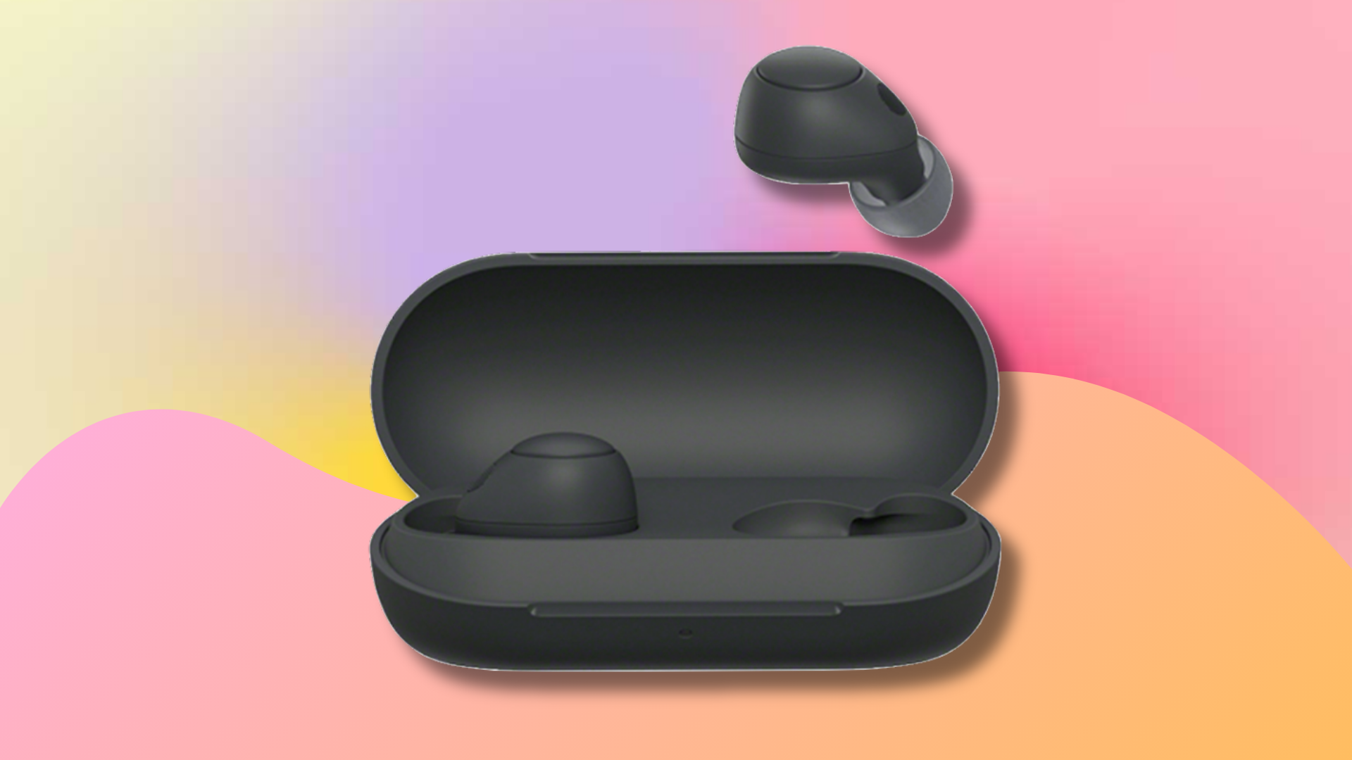 gray earbuds