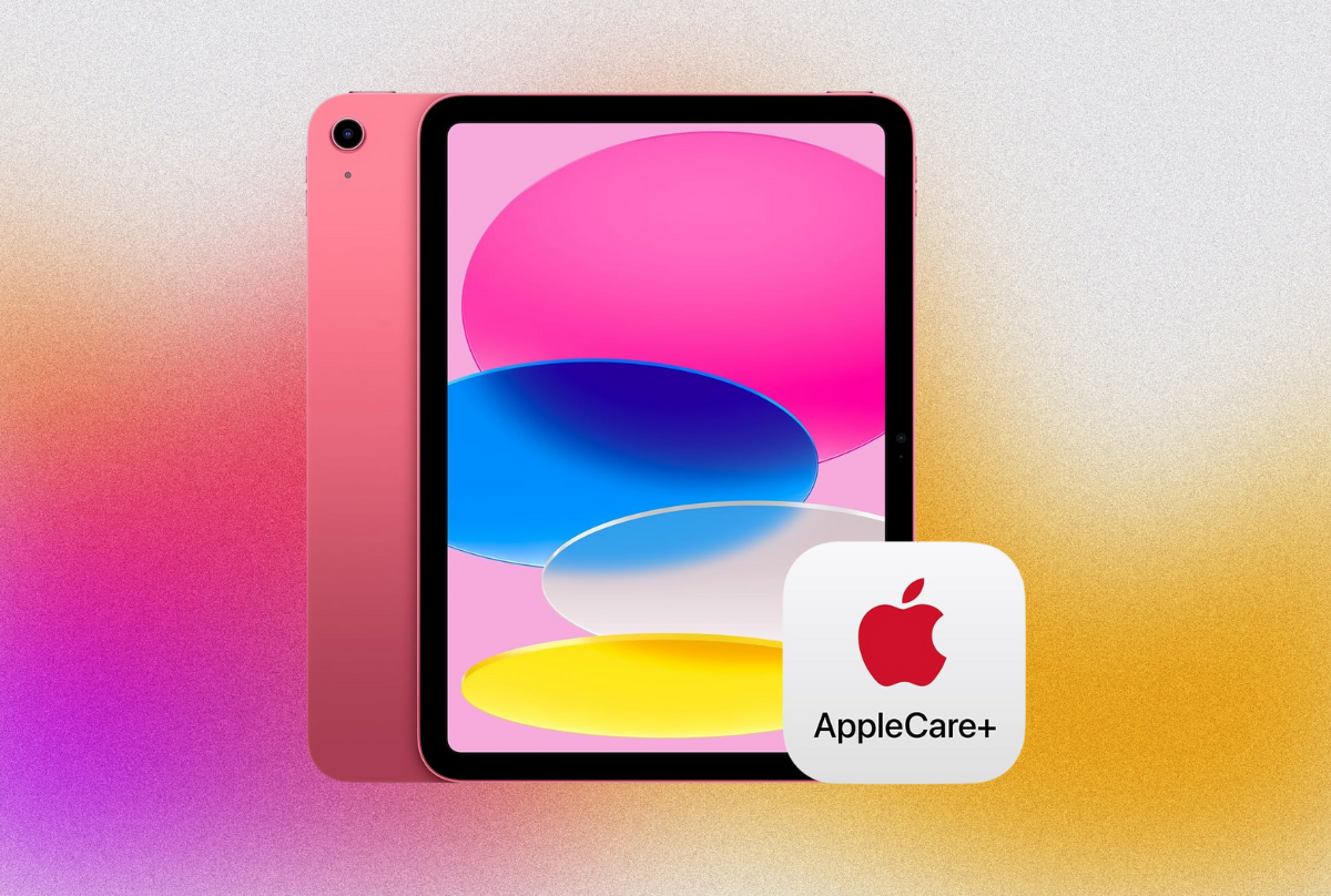 apple ipad 10th gen against a colorful background