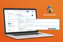 ResumeBuilder interface on laptop