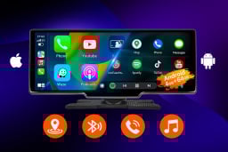 car display with app logos