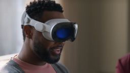 Man wearing Apple Vision Pro