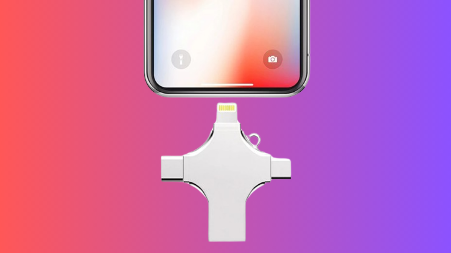 4-in-1 charger with ports showing