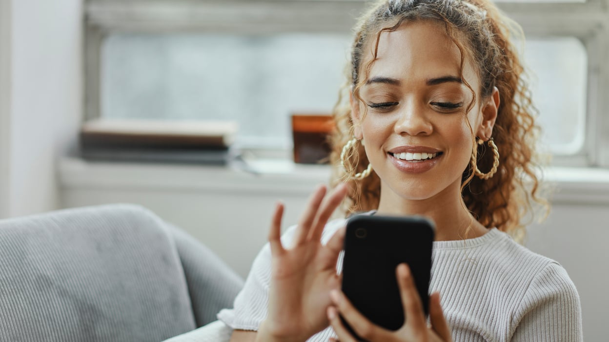 Girl looking at phone