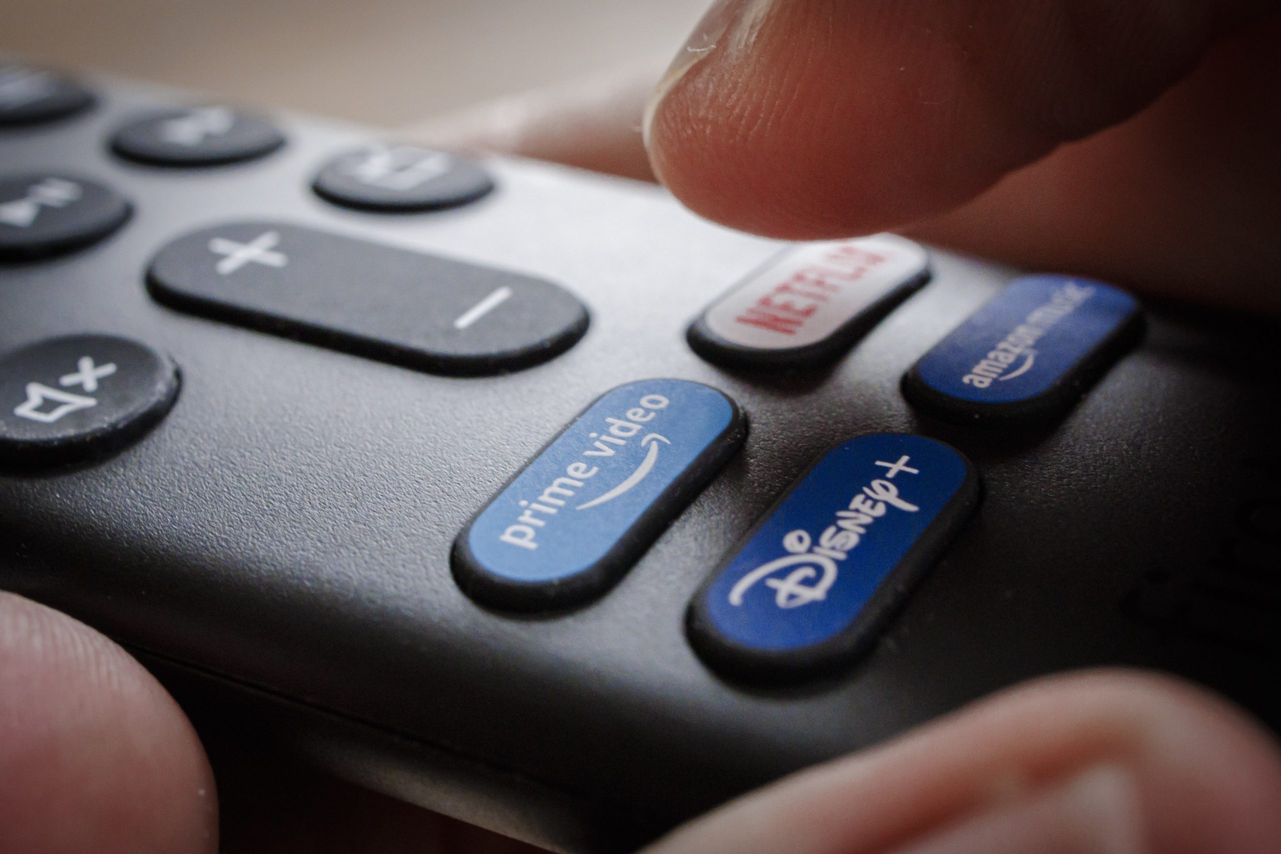 The remote control of an Amazon fire TV stick