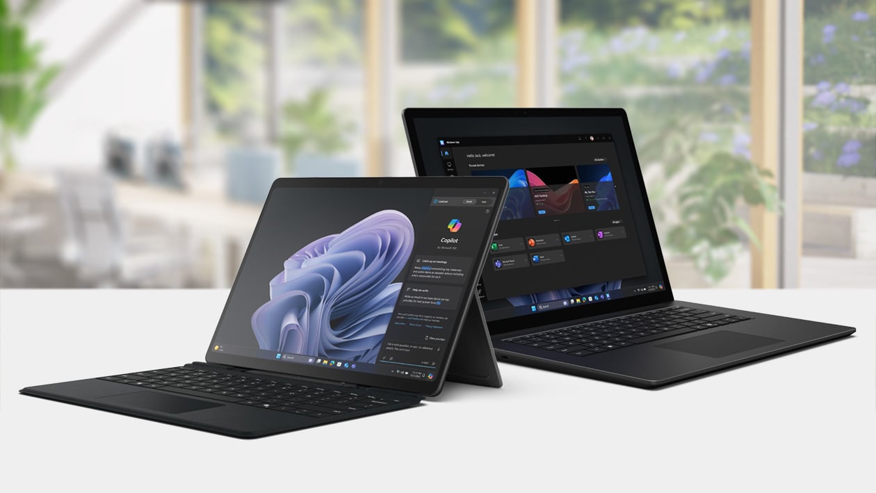 Microsoft Surface Pro 10 and Laptop 6 side by side