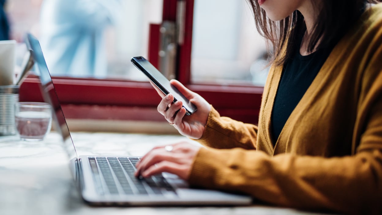 Person looking at phone