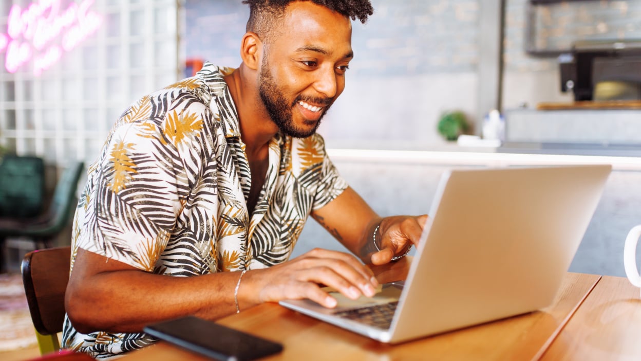 Man working on laptop