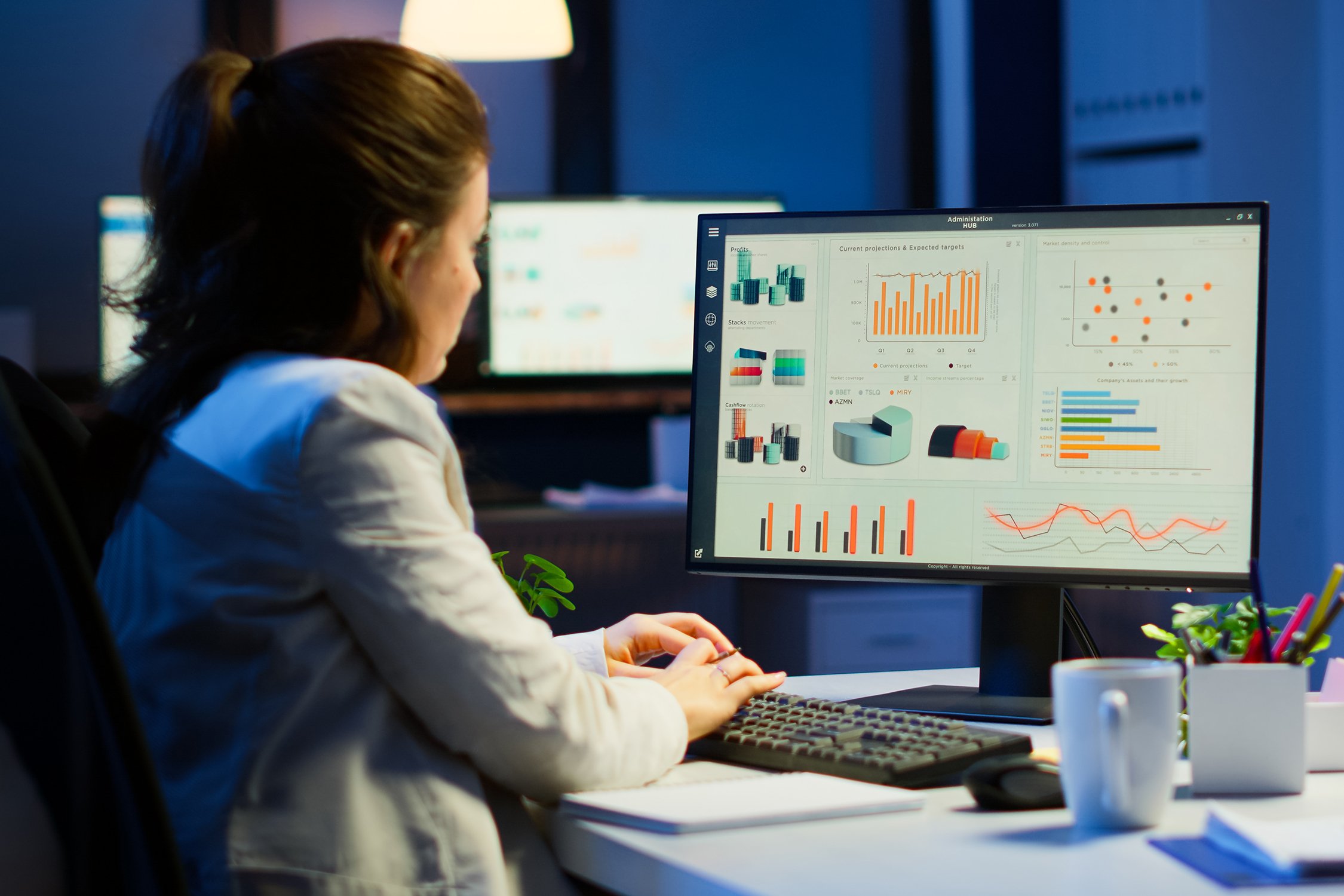 Woman working on computer