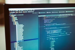 HTML code on computer screen