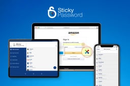 Sticky Password app on display