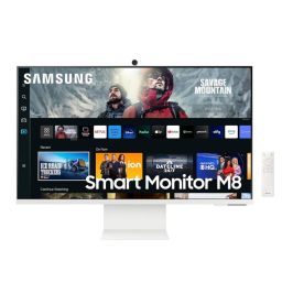 Samsung M8 Smart Monitor on white background