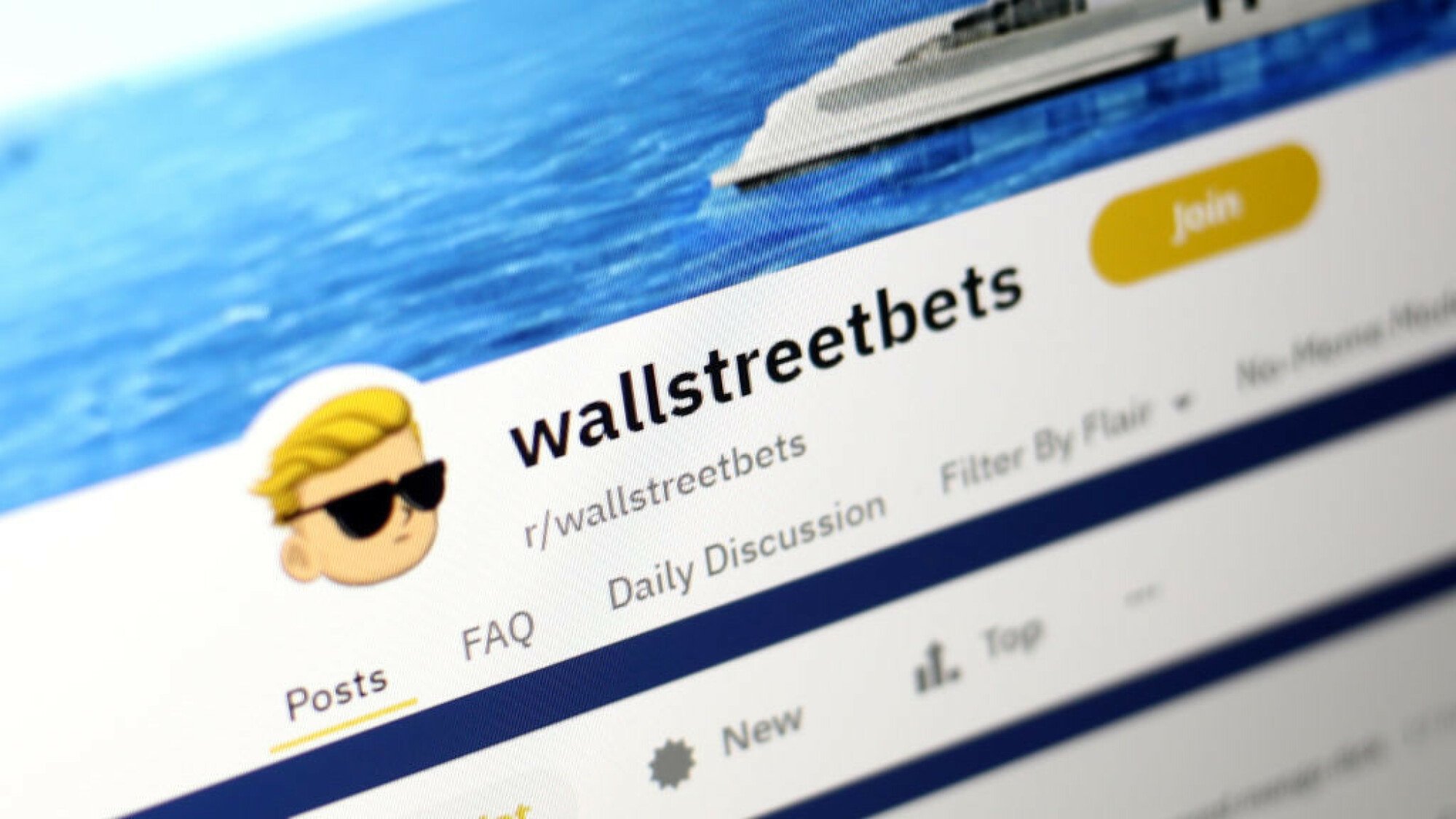 The r/wallstreetbets subreddit.