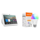 Echo Show 8 (3rd Gen, 2023 release) with Amazon Basics Smart Color Bulb bundle