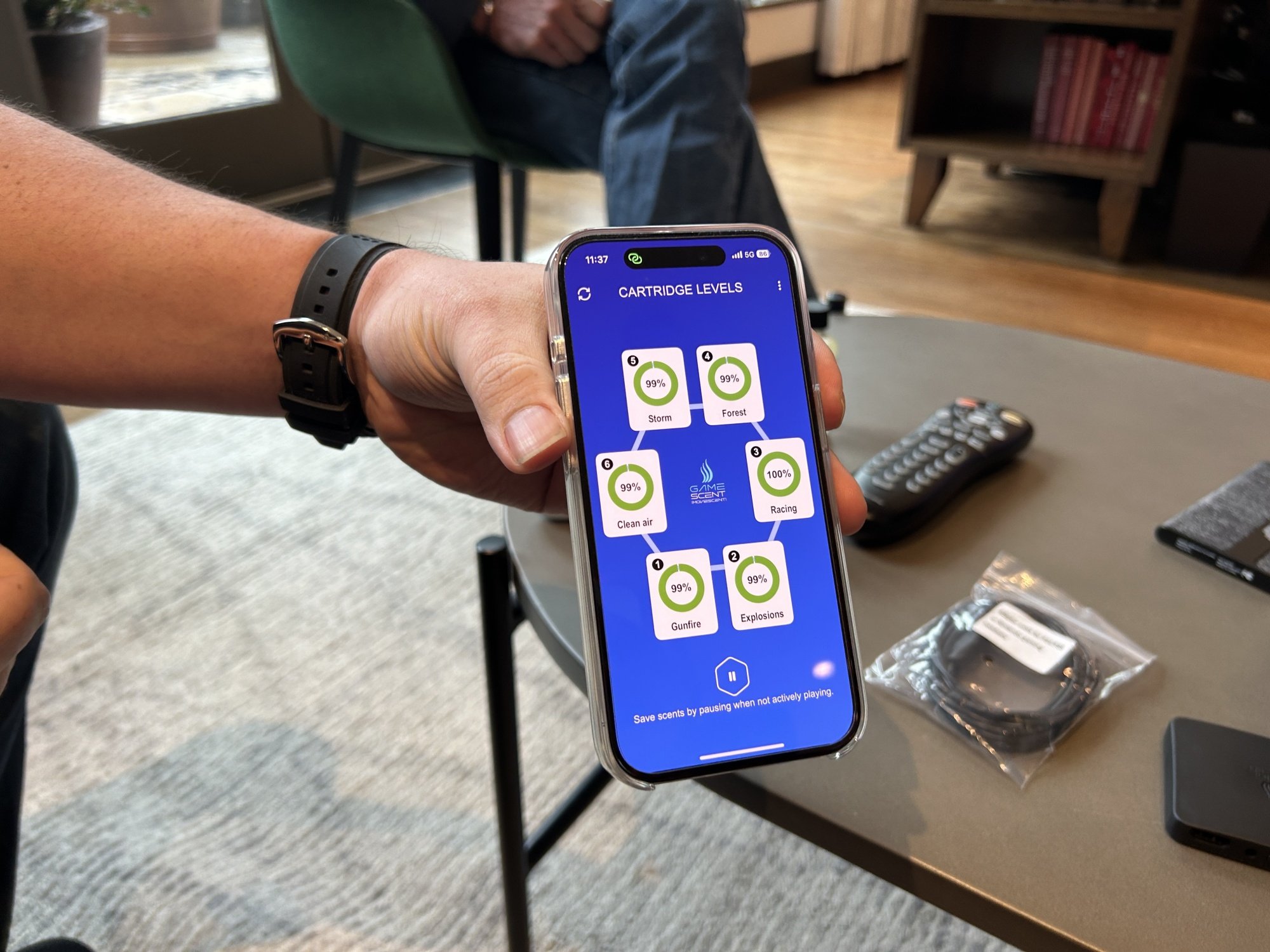 GameScent companion app on an iPhone