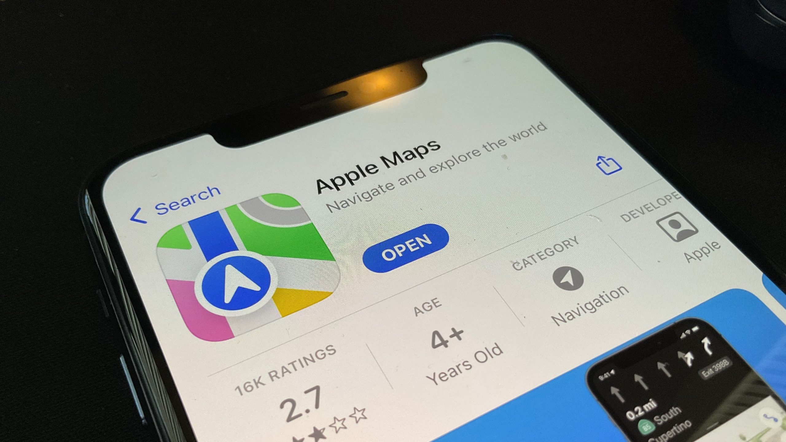 Apple Maps on a phone