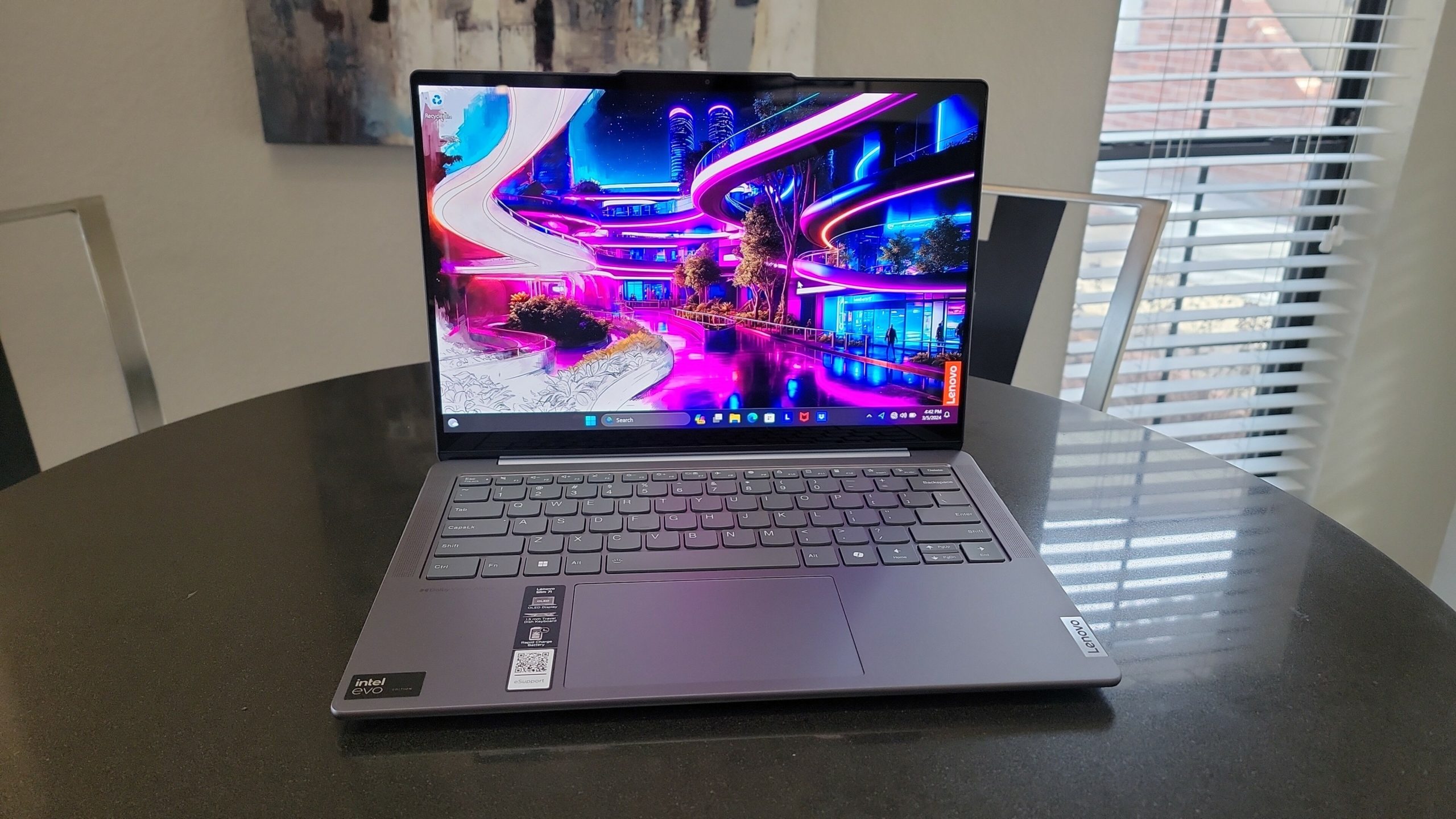 Lenovo Slim 7 14 on a table