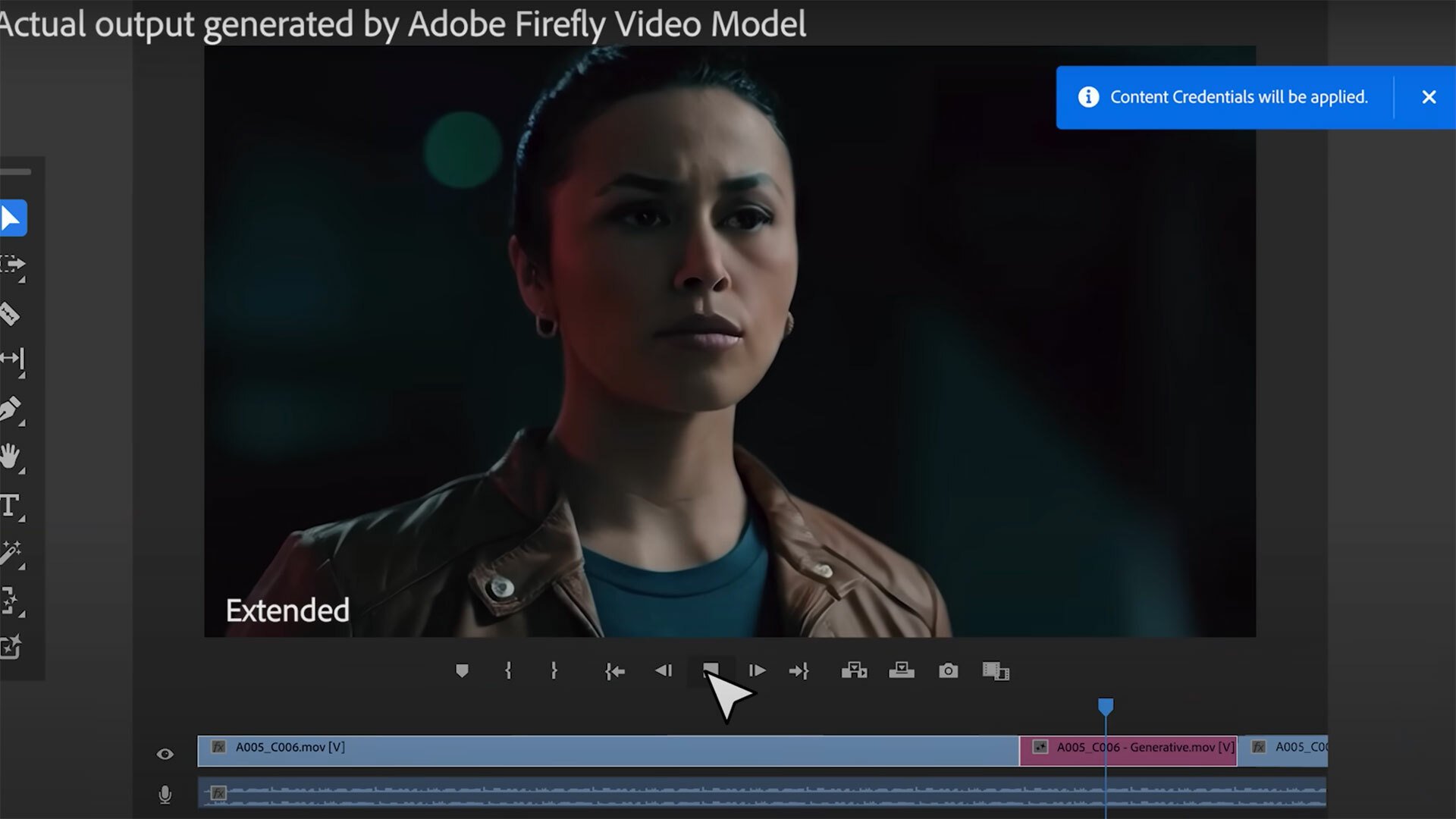 A woman is shown on some video editing software.