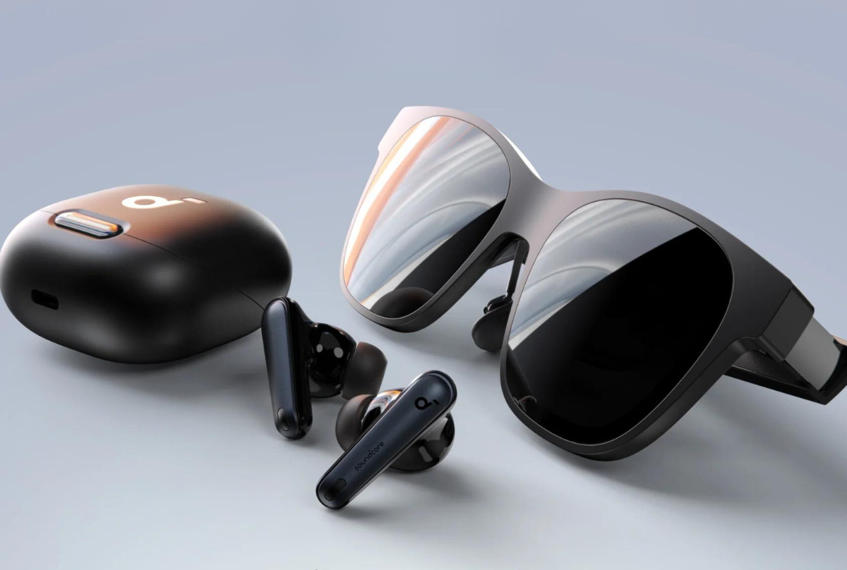 XREAL glasses and soundcore earbuds 
