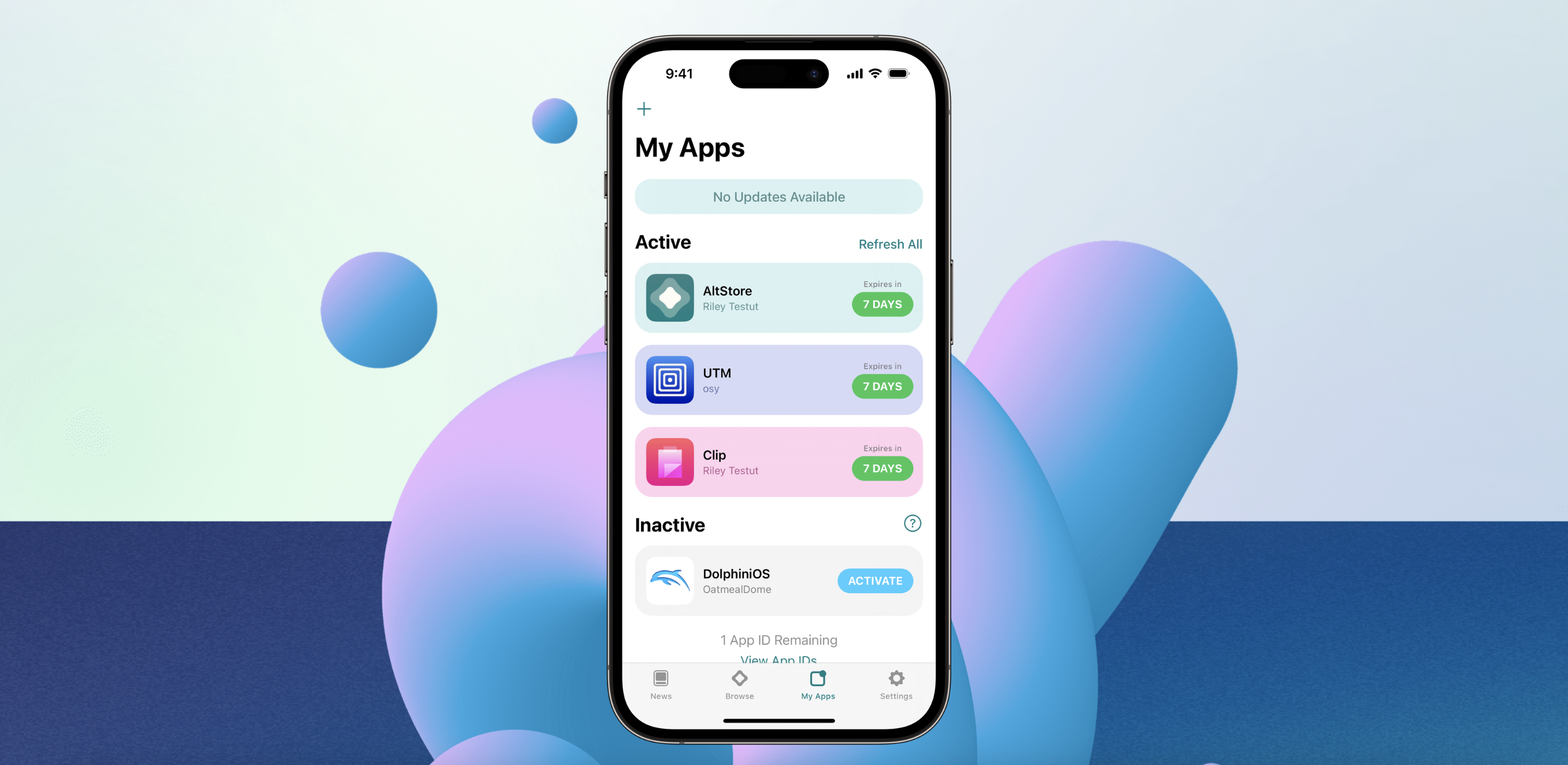 AltStore on mobile device