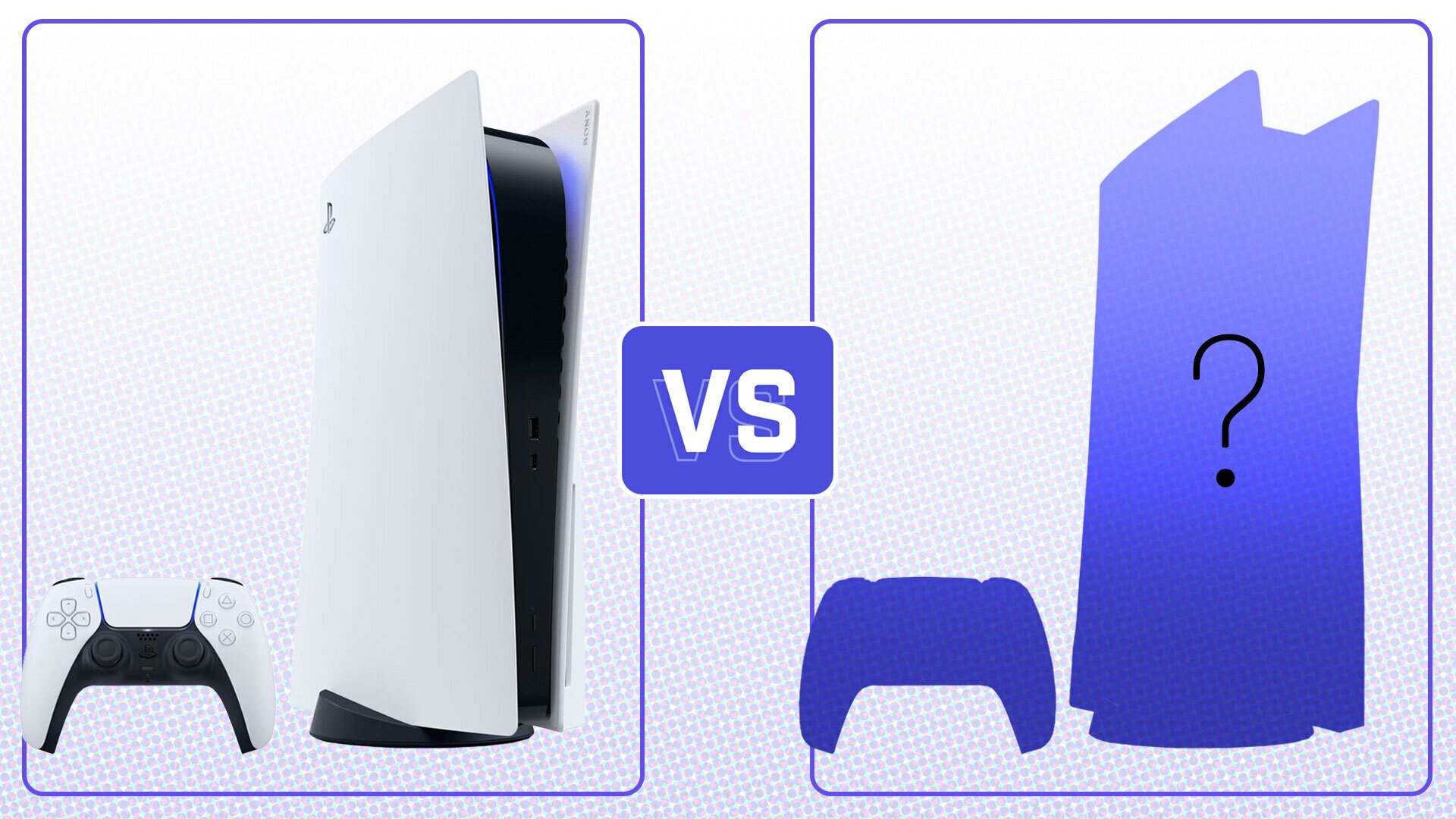 Two PS5s next to each other, with one shrouded in mystery