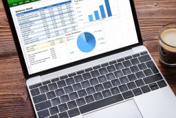 Microsoft suite open on laptop