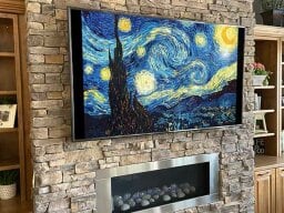 Starry Night on TV screen.