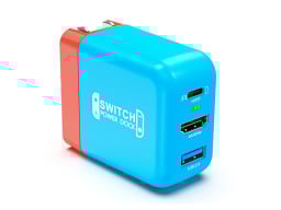 Switch dock with ports showing.