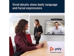 Poly bar with clarity shown on screen.