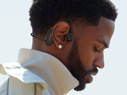 Celebrity wearing headphones.