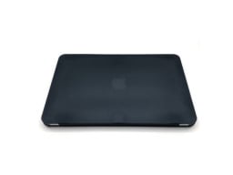 Closed laptop with black case.