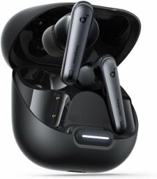 black Soundcore Liberty 4 NC earbuds in case