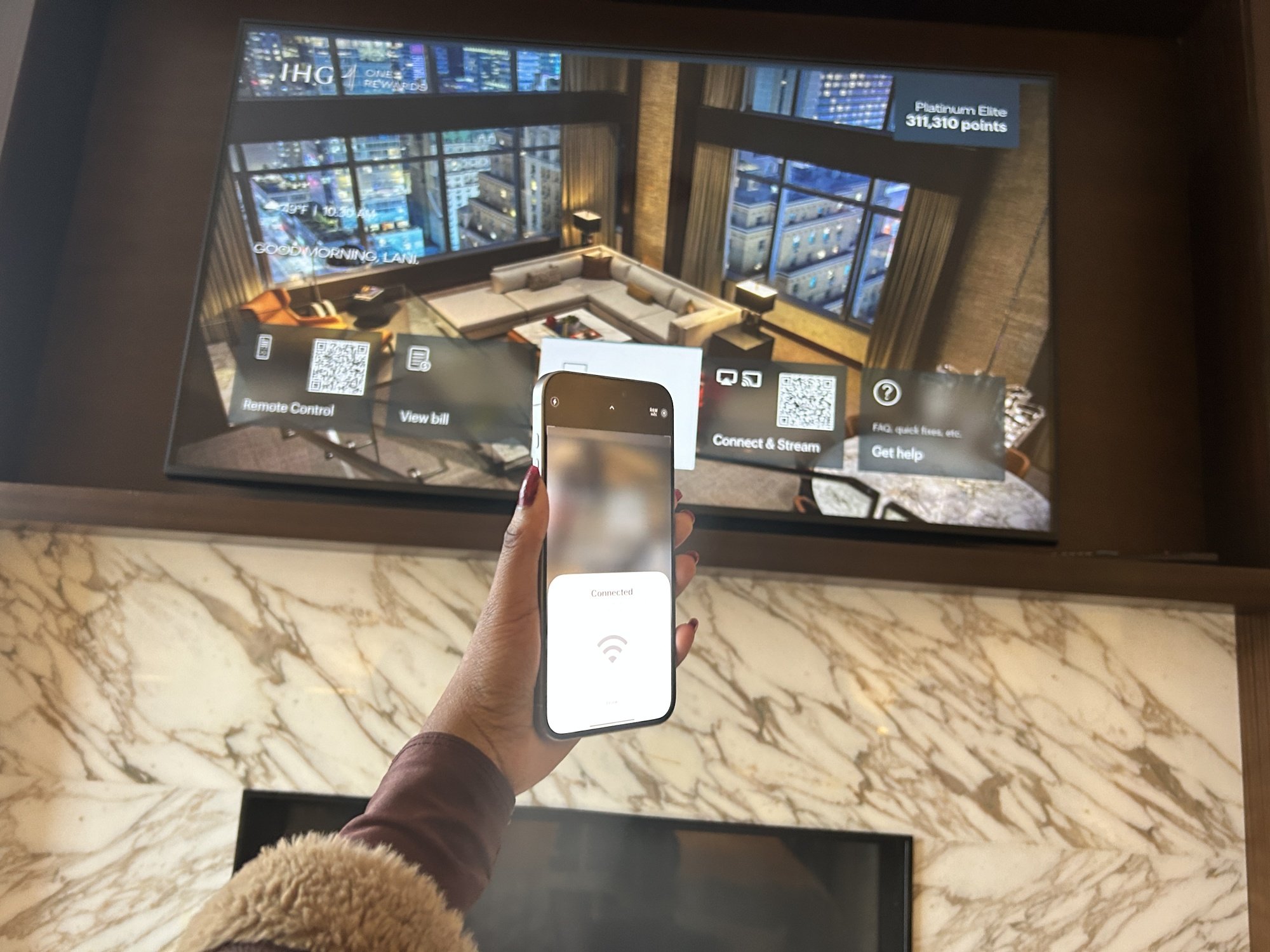 QR code for AirPlay at IHG hotel