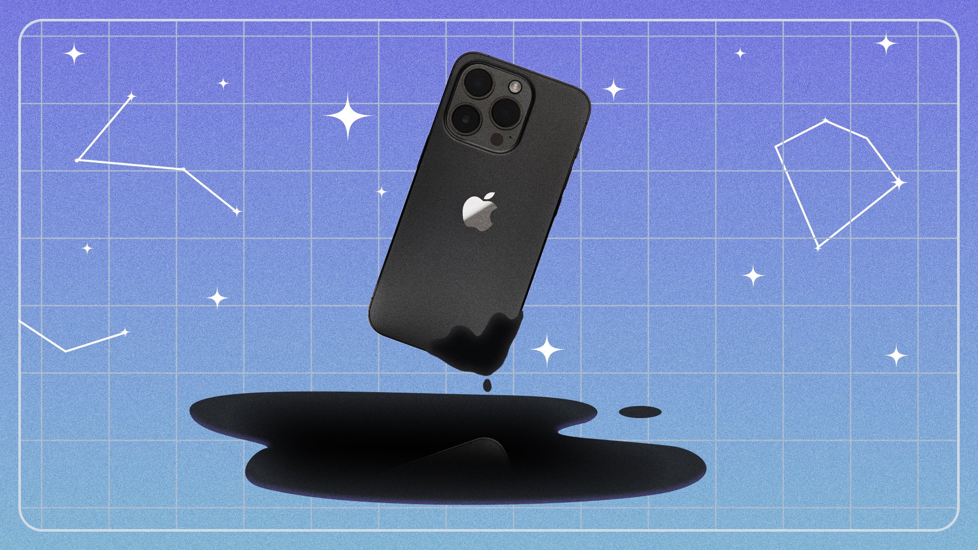 iPhone dripping in black ink