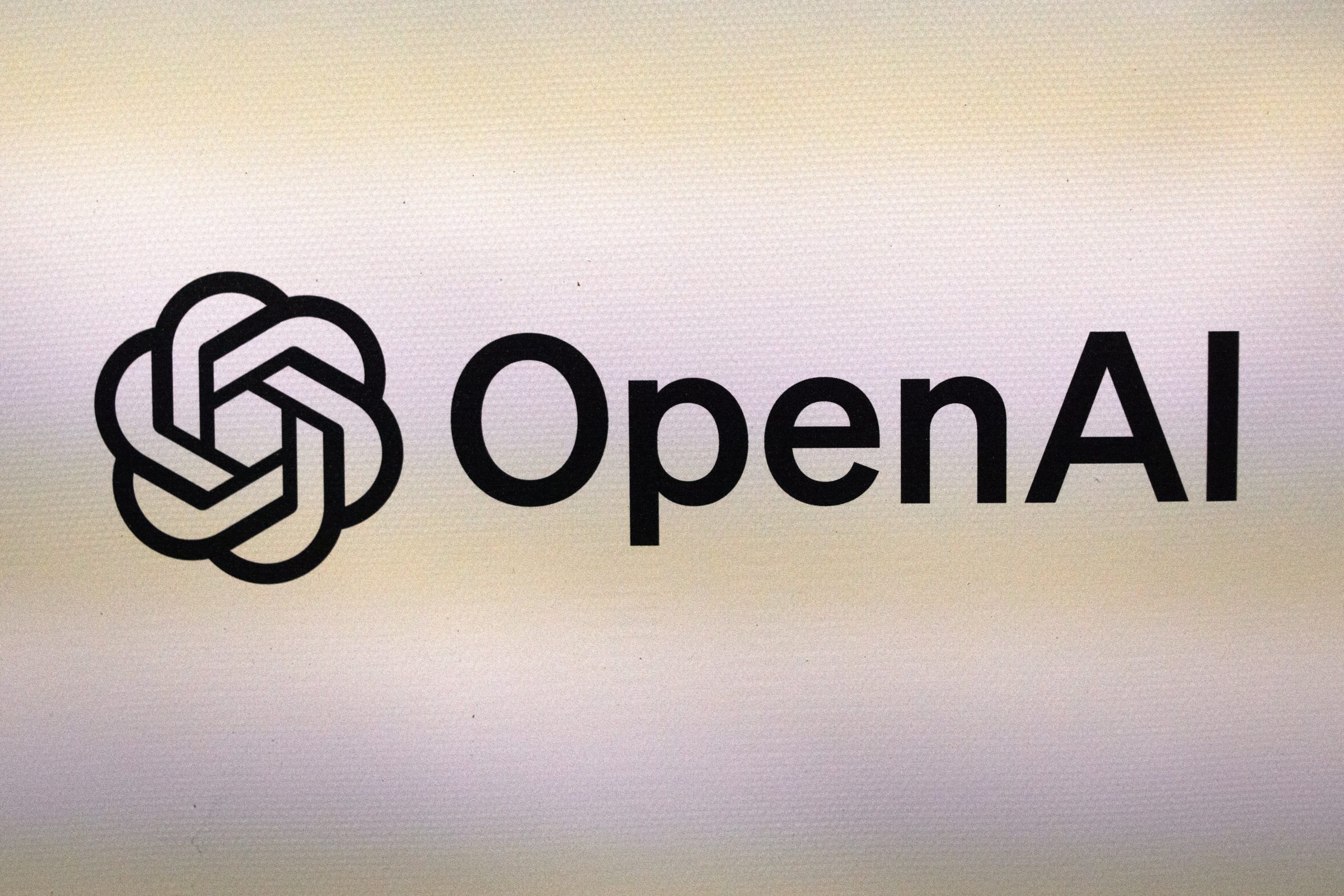 The OpenAI logo printed on a textured surface