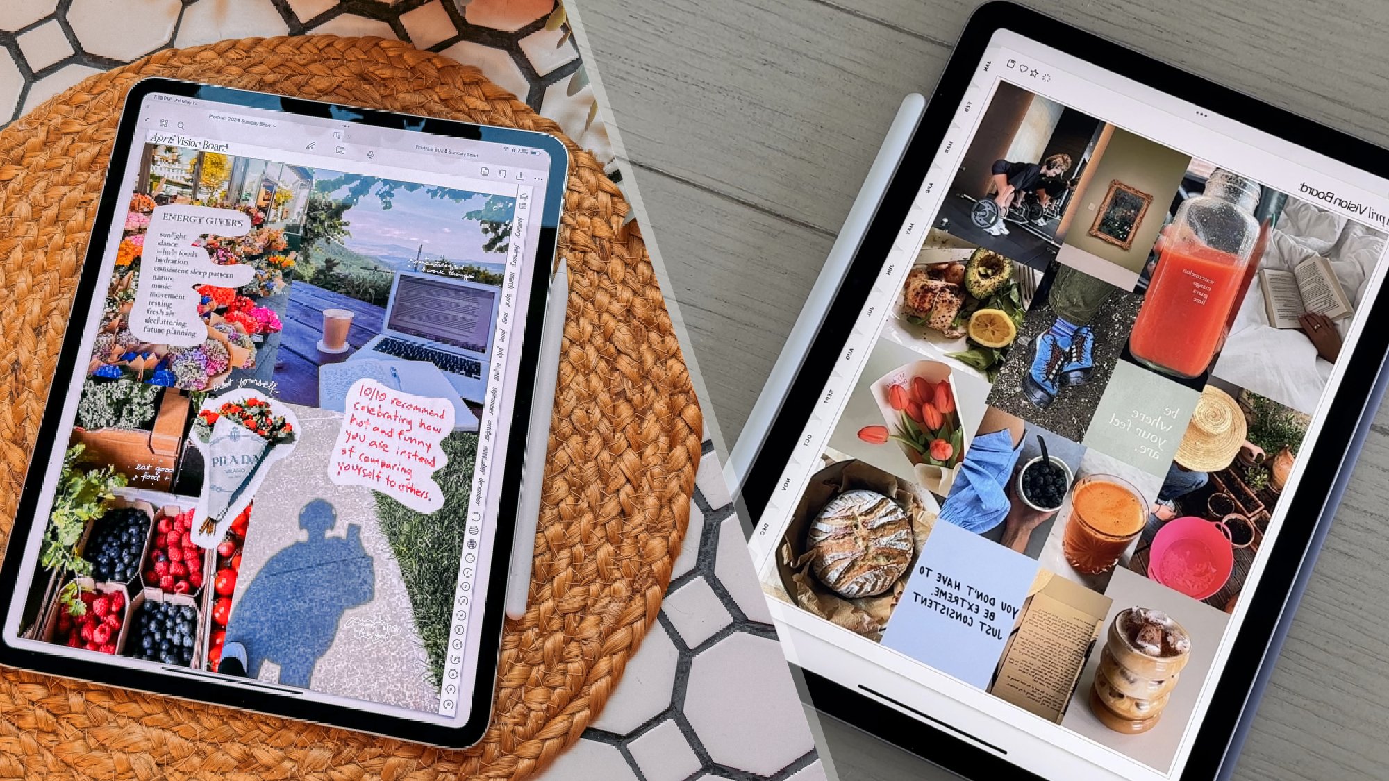 Digital planning and vision boarding on the iPad Air