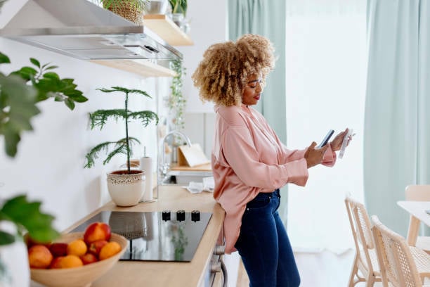 Woman using phone to scan