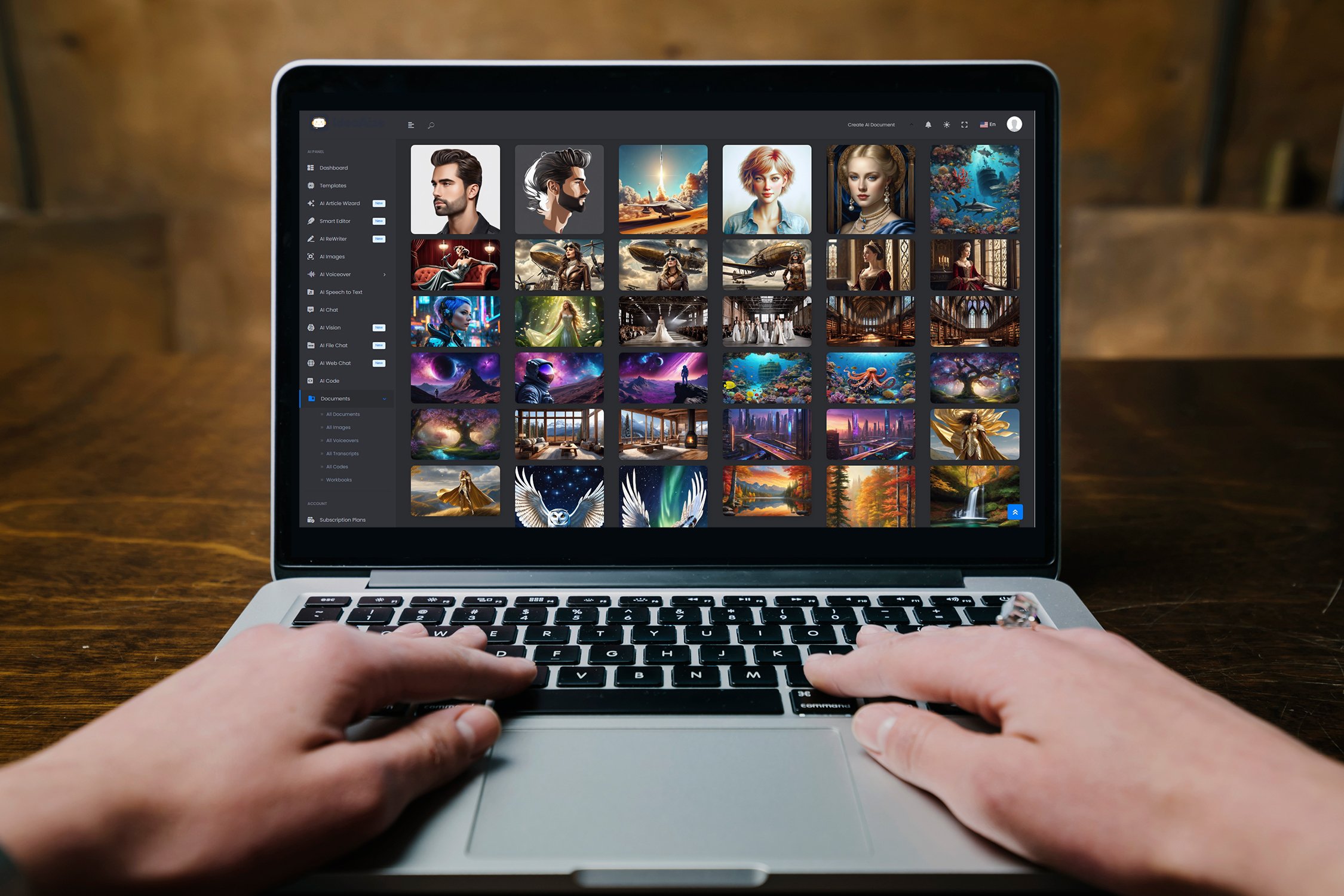 Content being displayed on laptop.