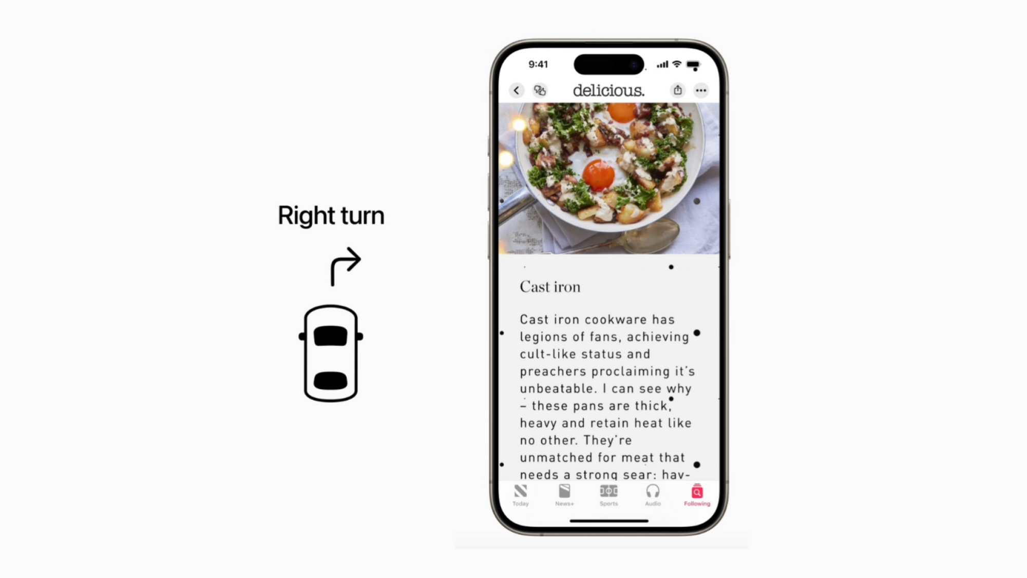 A screenshot of an iPhone displaying an online recipe. Several black dots light up across on the screen.