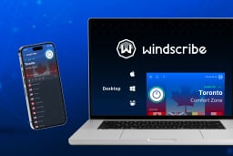 The Windscribe app on a phone and laptop.
