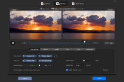 Before and after video enhancement.