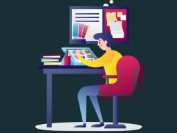 Person working on computer.