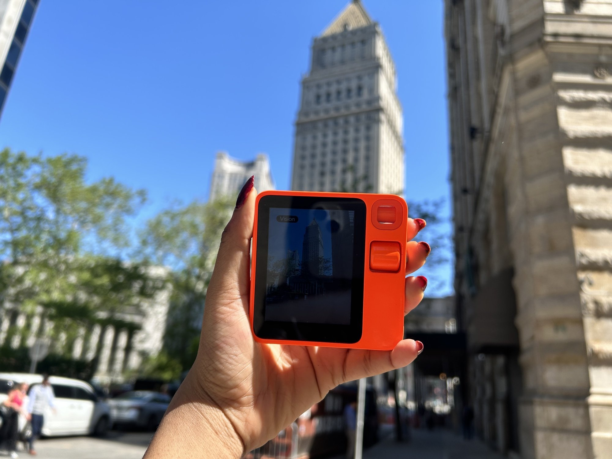 Rabbit R1 outside in New York City