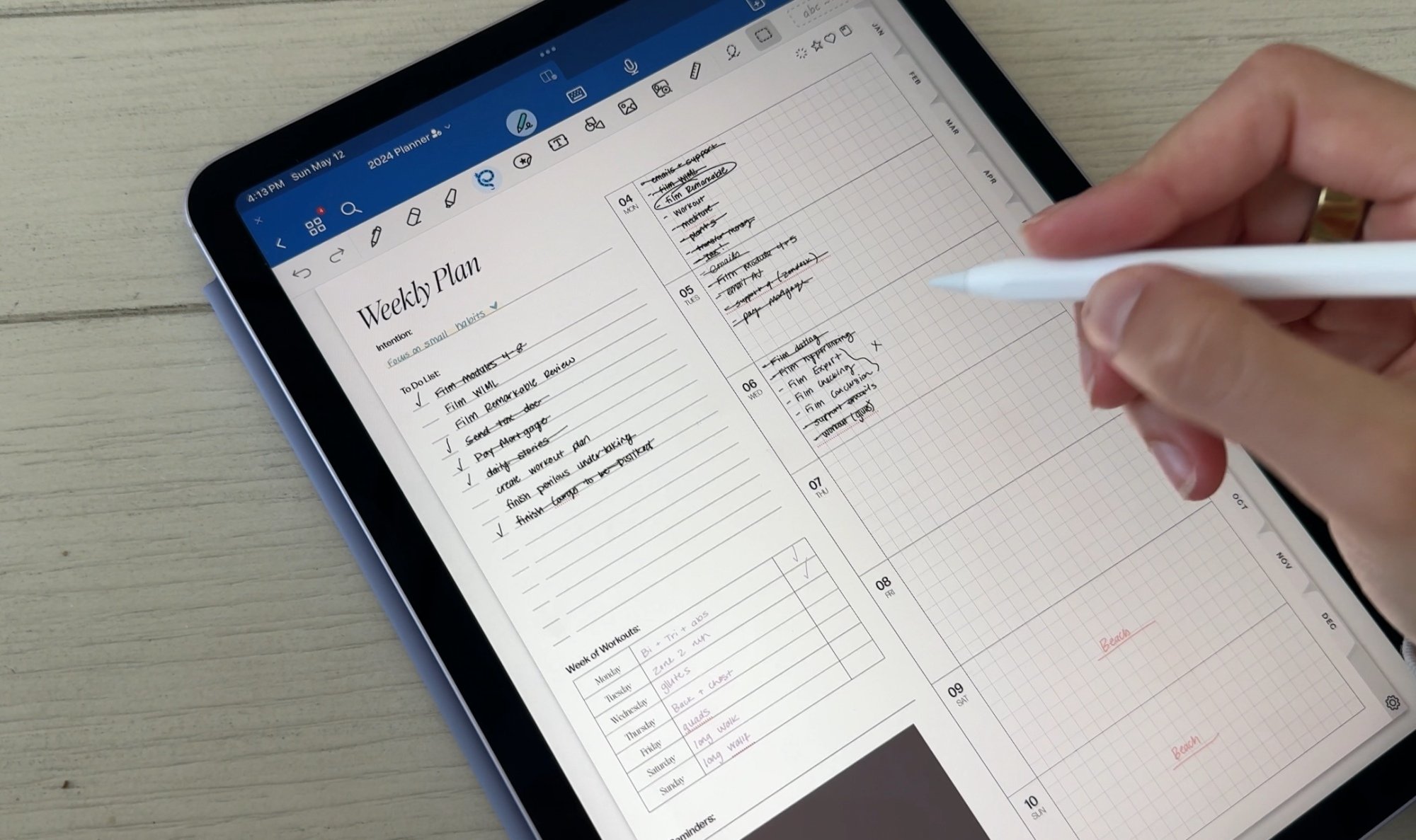 13-inch iPad Air digital planning