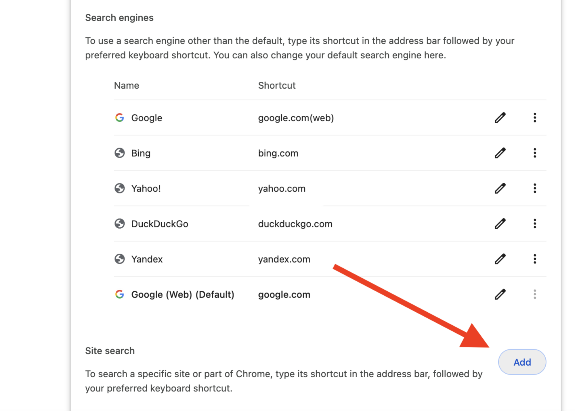A red arrow points to the Add button